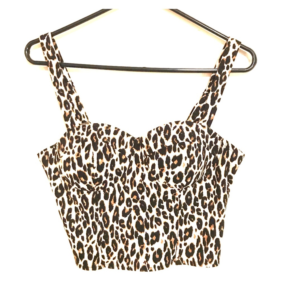 Leopard Bustier Crop Top